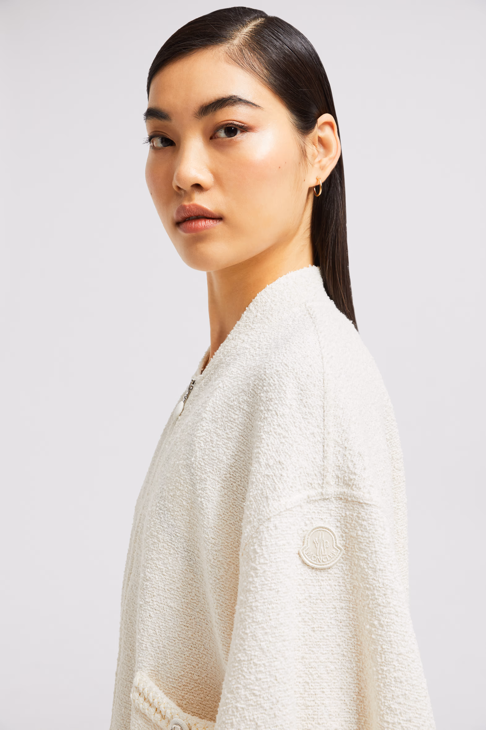 2-in-1 Bouclé Zip-Up Cardigan Women White Moncler 4